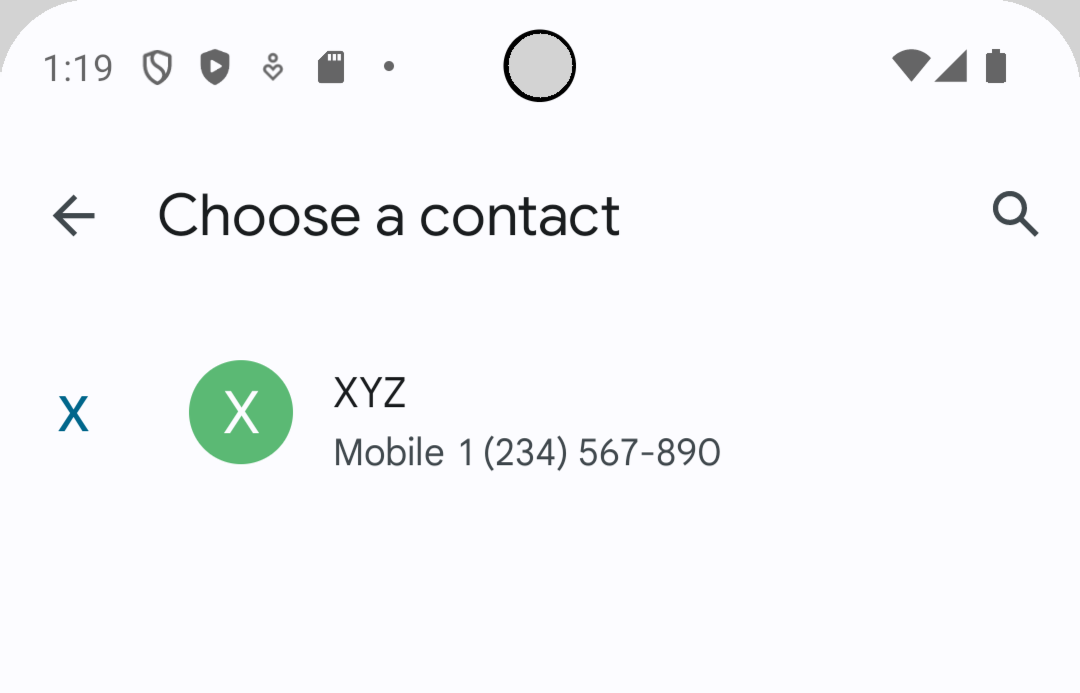 Choose number from your phonebook