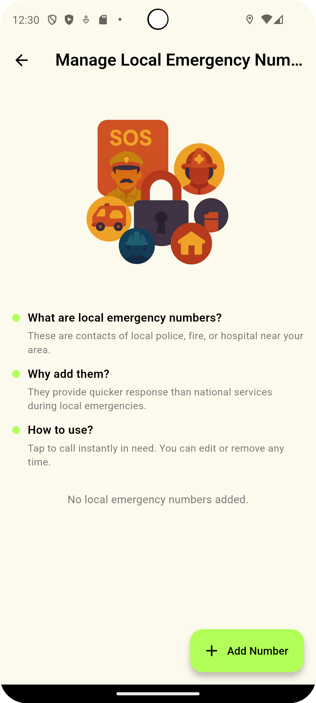 Local Emergency Contact Number service